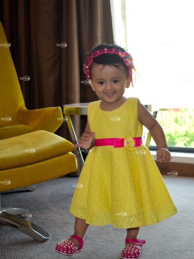 Cute little child enjoying own company